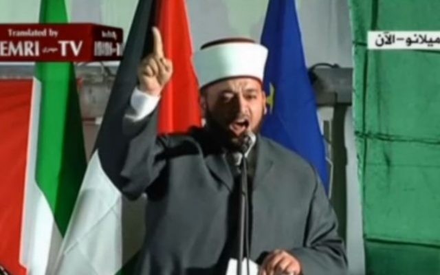 Imán de la mezquita de Al Aqsa llama a destruir a Israel entreCristianos imán