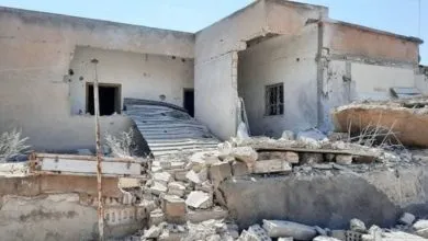 aldea cristiana destruida por bombardeos turcos