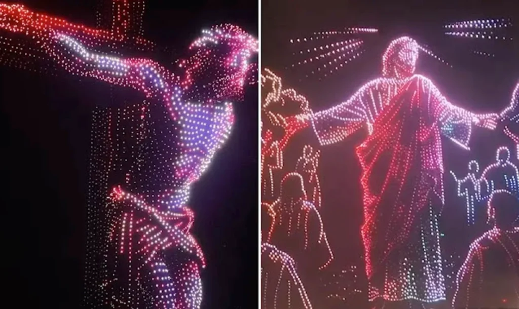 10 mil drones iluminaron el cielo de Texas con escenas de Jesús